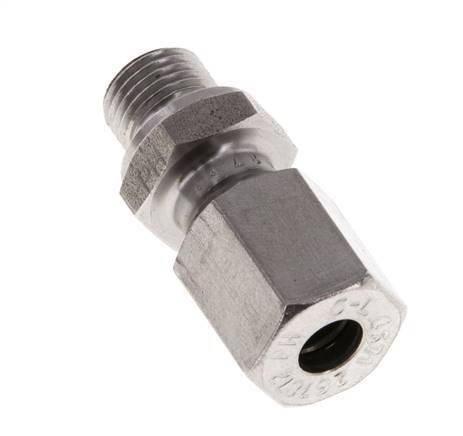 M10x1 Male x 6L Stainless steel Straight Cutting Ring 315 Bar DIN 2353