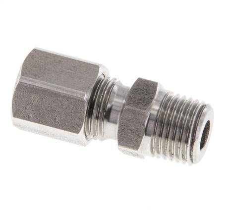 M10x1 Male x 6LL Stainless steel Straight Cutting Ring 100 Bar DIN 2353