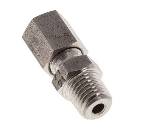 M8x1 Male x 4LL Stainless steel Straight Cutting Ring 100 Bar DIN 2353