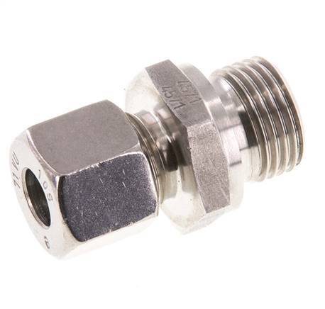 G 1/2'' Male x 10S Stainless steel Straight Cutting Ring with FKM Seal 630 Bar DIN 2353