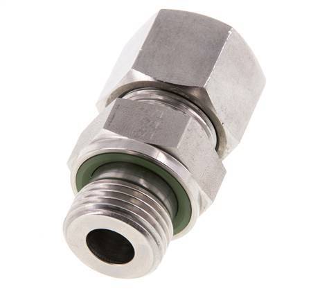 G 1/2'' Male x 14S Stainless steel Straight Cutting Ring with FKM Seal 630 Bar DIN 2353