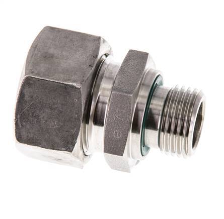 G 1/2'' Male x 22L Stainless steel Straight Cutting Ring with FKM Seal 160 Bar DIN 2353