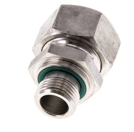 G 1/2'' Male x 22L Stainless steel Straight Cutting Ring with FKM Seal 160 Bar DIN 2353