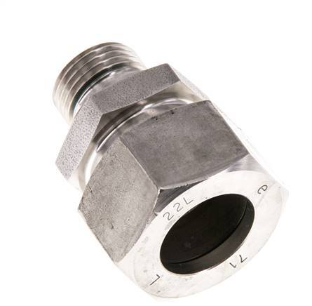 G 1/2'' Male x 22L Stainless steel Straight Cutting Ring with FKM Seal 160 Bar DIN 2353