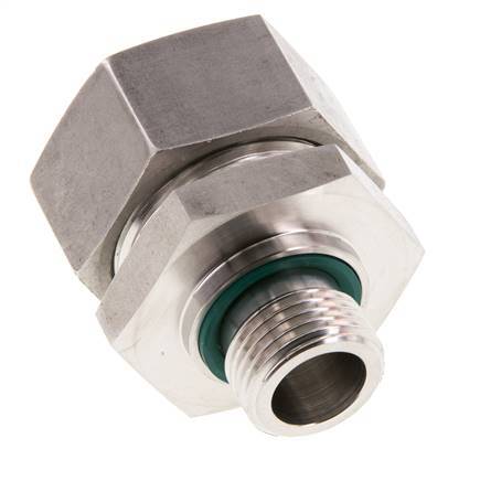 G 1/2'' Male x 28L Stainless steel Straight Cutting Ring with FKM Seal 160 Bar DIN 2353
