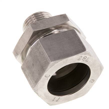 G 1/2'' Male x 28L Stainless steel Straight Cutting Ring with FKM Seal 160 Bar DIN 2353