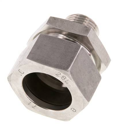 G 1/2'' Male x 28L Stainless steel Straight Cutting Ring with FKM Seal 160 Bar DIN 2353