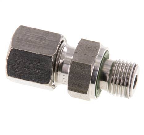 G 1/4'' Male x 8S Stainless steel Straight Cutting Ring with FKM Seal 630 Bar DIN 2353