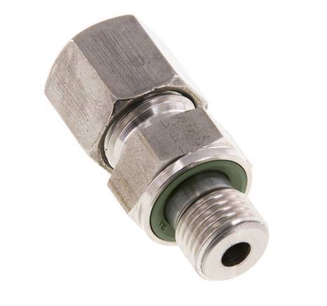 G 1/4'' Male x 8S Stainless steel Straight Cutting Ring with FKM Seal 630 Bar DIN 2353