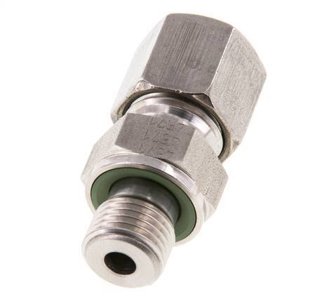 G 1/4'' Male x 8S Stainless steel Straight Cutting Ring with FKM Seal 630 Bar DIN 2353