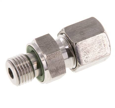 G 1/4'' Male x 8S Stainless steel Straight Cutting Ring with FKM Seal 630 Bar DIN 2353