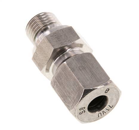 G 1/4'' Male x 8S Stainless steel Straight Cutting Ring with FKM Seal 630 Bar DIN 2353