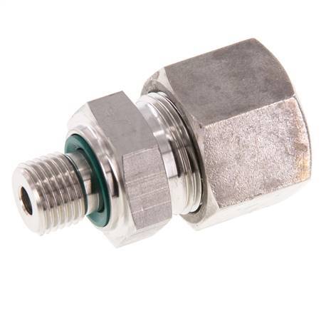 G 1/4'' Male x 14S Stainless steel Straight Cutting Ring with FKM Seal 630 Bar DIN 2353