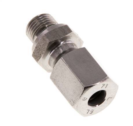G 1/8'' Male x 6L Stainless steel Straight Cutting Ring with FKM Seal 315 Bar DIN 2353