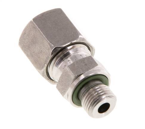 G 1/8'' Male x 8L Stainless steel Straight Cutting Ring with FKM Seal 315 Bar DIN 2353