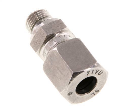 G 1/8'' Male x 8L Stainless steel Straight Cutting Ring with FKM Seal 315 Bar DIN 2353