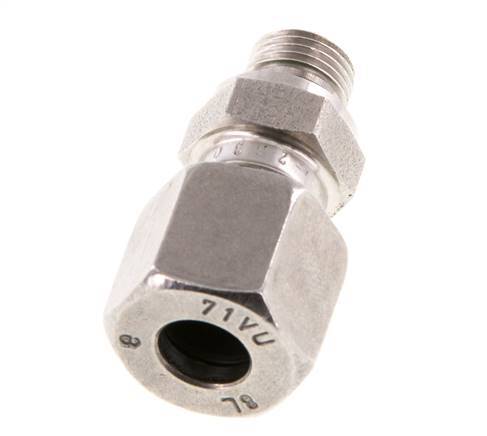 G 1/8'' Male x 8L Stainless steel Straight Cutting Ring with FKM Seal 315 Bar DIN 2353