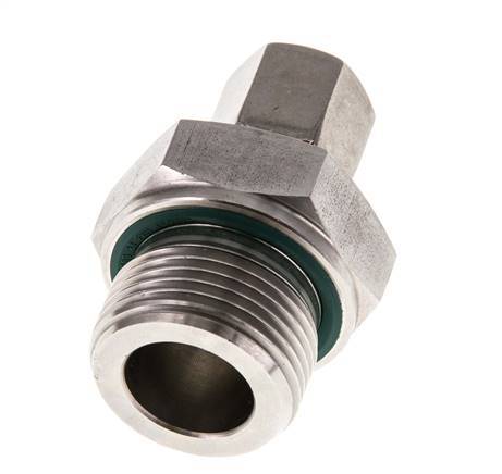 G 3/4'' Male x 6S Stainless steel Straight Cutting Ring with FKM Seal 630 Bar DIN 2353