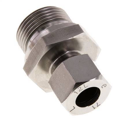 G 3/4'' Male x 12L Stainless steel Straight Cutting Ring with FKM Seal 315 Bar DIN 2353