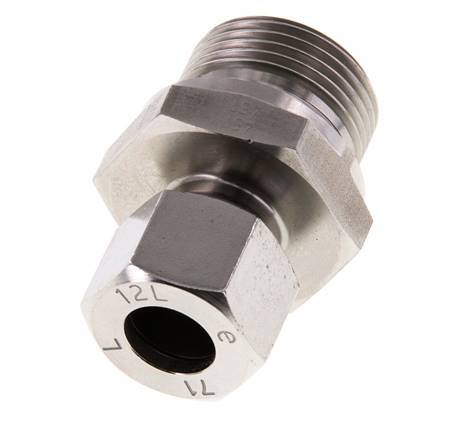 G 3/4'' Male x 12L Stainless steel Straight Cutting Ring with FKM Seal 315 Bar DIN 2353