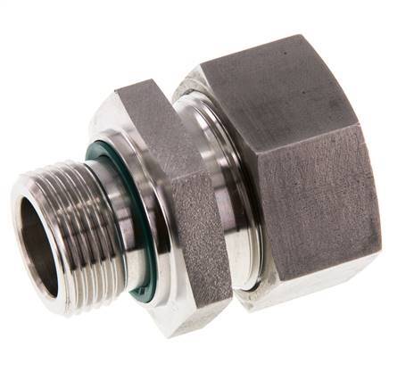 G 3/4'' Male x 28L Stainless steel Straight Cutting Ring with FKM Seal 160 Bar DIN 2353