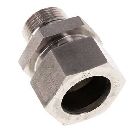 G 3/4'' Male x 28L Stainless steel Straight Cutting Ring with FKM Seal 160 Bar DIN 2353