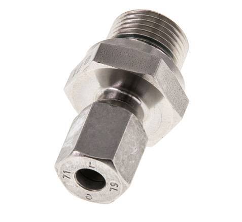 G 3/8'' Male x 6L Stainless steel Straight Cutting Ring with FKM Seal 315 Bar DIN 2353