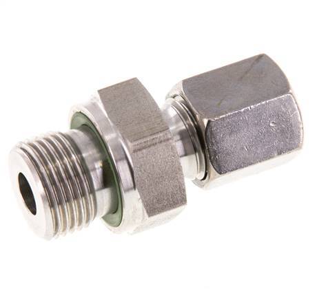 G 3/8'' Male x 6S Stainless steel Straight Cutting Ring with FKM Seal 630 Bar DIN 2353