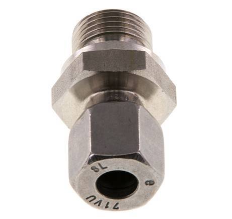 G 3/8'' Male x 8L Stainless steel Straight Cutting Ring with FKM Seal 315 Bar DIN 2353