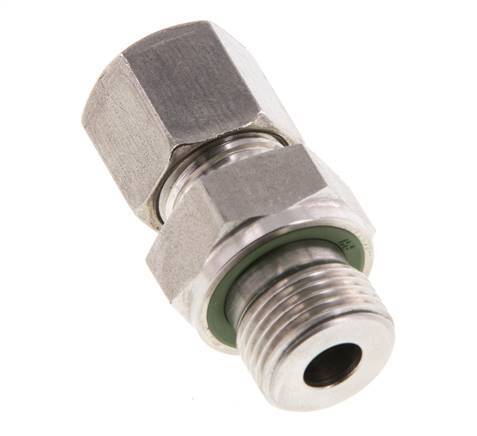 G 3/8'' Male x 8S Stainless steel Straight Cutting Ring with FKM Seal 630 Bar DIN 2353