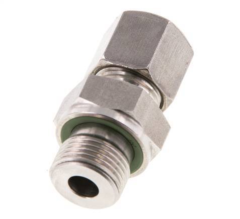 G 3/8'' Male x 8S Stainless steel Straight Cutting Ring with FKM Seal 630 Bar DIN 2353