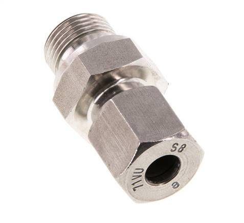 G 3/8'' Male x 8S Stainless steel Straight Cutting Ring with FKM Seal 630 Bar DIN 2353