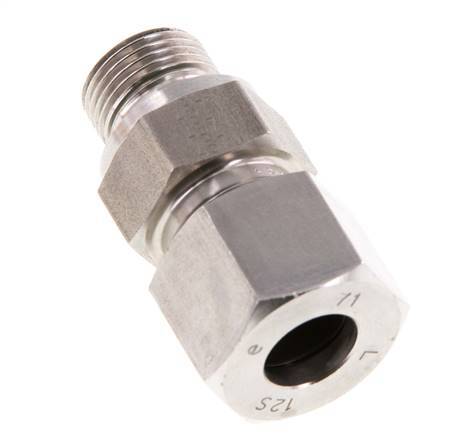 G 3/8'' Male x 12S Stainless steel Straight Cutting Ring with FKM Seal 630 Bar DIN 2353