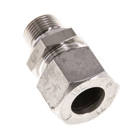 G 3/8'' Male x 15L Stainless steel Straight Cutting Ring with FKM Seal 315 Bar DIN 2353
