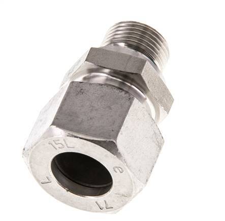 G 3/8'' Male x 15L Stainless steel Straight Cutting Ring with FKM Seal 315 Bar DIN 2353