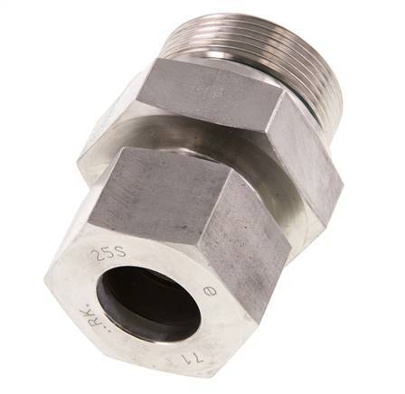 G 1 1/2'' Male x 25S Stainless steel Straight Cutting Ring with FKM Seal 400 Bar DIN 2353