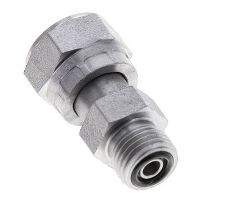 UN 11/16''-16 x UNF 9/16''-18 F/M Zinc plated Steel Reducing Adapter ORFS 630 Bar - Hydraulic