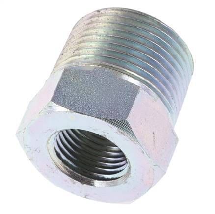 3/4'' NPT x 3/8'' NPT M/F Zinc plated Steel Reducing Ring 170 Bar - Hydraulic