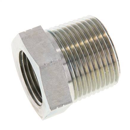 1'' NPT x 3/4'' NPT M/F Zinc plated Steel Reducing Ring 140 Bar - Hydraulic
