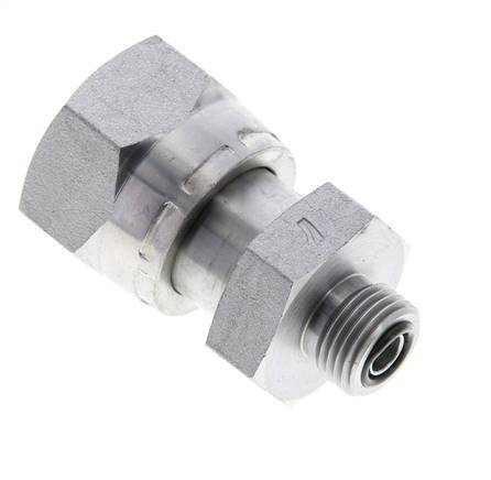 UN 1-3/16''-12 x UN 11/16''-16 F/M Zinc plated Steel Reducing Adapter ORFS 400 Bar - Hydraulic