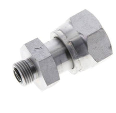 UN 1-3/16''-12 x UN 11/16''-16 F/M Zinc plated Steel Reducing Adapter ORFS 400 Bar - Hydraulic