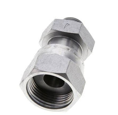 UN 1-3/16''-12 x UN 11/16''-16 F/M Zinc plated Steel Reducing Adapter ORFS 400 Bar - Hydraulic