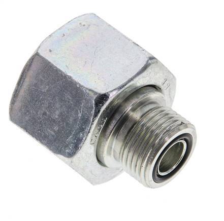 UN 1-3/16''-12 x UN 13/16''-16 F/M Zinc plated Steel Reducing Adapter ORFS 400 Bar - Hydraulic