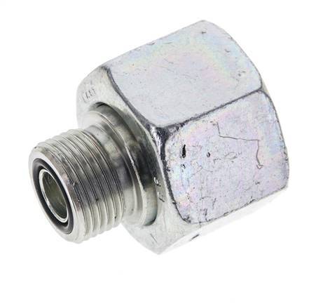 UN 1-3/16''-12 x UN 13/16''-16 F/M Zinc plated Steel Reducing Adapter ORFS 400 Bar - Hydraulic