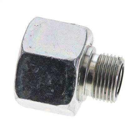 UN 1-3/16''-12 x UN 13/16''-16 F/M Zinc plated Steel Reducing Adapter ORFS 400 Bar - Hydraulic