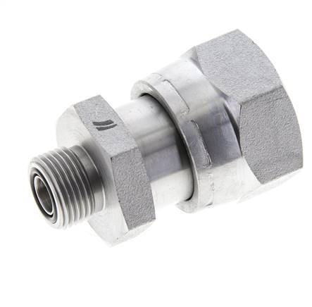 UN 1-7/16''-12 x UN 13/16''-16 F/M Zinc plated Steel Reducing Adapter ORFS 400 Bar - Hydraulic