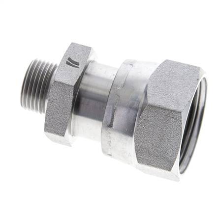 UN 1-7/16''-12 x UN 13/16''-16 F/M Zinc plated Steel Reducing Adapter ORFS 400 Bar - Hydraulic