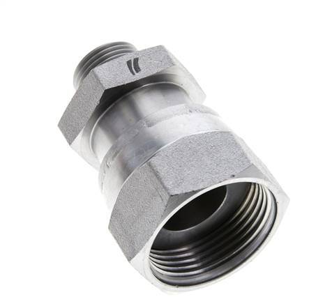 UN 1-7/16''-12 x UN 13/16''-16 F/M Zinc plated Steel Reducing Adapter ORFS 400 Bar - Hydraulic