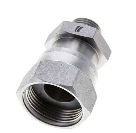 UN 1-7/16''-12 x UN 13/16''-16 F/M Zinc plated Steel Reducing Adapter ORFS 400 Bar - Hydraulic