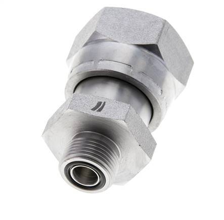 UN 1-7/16''-12 x UN 13/16''-16 F/M Zinc plated Steel Reducing Adapter ORFS 400 Bar - Hydraulic